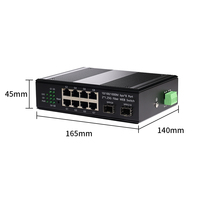 Switch Ethernet industriel 8 ports Gigabit 2 SFP géré par web, montage sur rail DIN, gestion WEB, réseau en anneau, STP, RSTP, VLAN, QoS