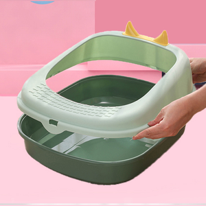 Caja de Arena para Gatos Reutilizable, Semicerrada, de PP, Diseño de Ciervo, 46x35x18cm - Product Image 3