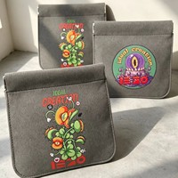 Sac de rangement à fermeture éclair en microfibre velours, impression numérique couleur, motif dessin animé, pour bijoux et cosmétiques, directement de l'usine
