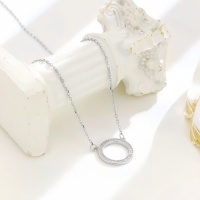 Collier tendance en zircon véritable en forme de O avec pendentif rond et chaîne fine en argent/plaqué or 14 carats pour femme, idéal pour les cadeaux et mariages