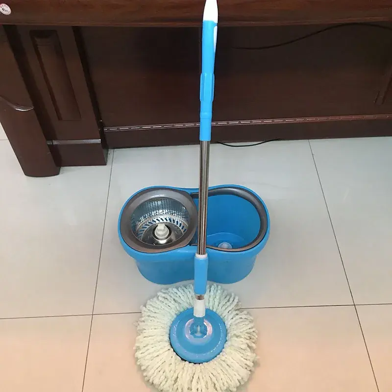 Household Hands Free Water Squeeze Flat Floor Dust Easy Lady Cleaning Mop And Bucket Set For Kitchen Bedroom Cleaning