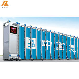 Porta scorrevole automatico pieghevole in alluminio industriale cancello espandibile in acciaio inox retrattile recinzione barriera - Product Image 1