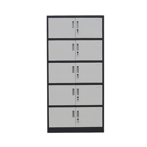 Classeur de stockage de bureau en acier à <span class=keywords><strong>5</strong></span> couches <span class=keywords><strong>Casier</strong></span> en métal à double porte Armoire à 10 <span class=keywords><strong>tiroirs</strong></span> - Product Image 1