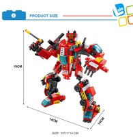 Lele Brother Blok Bangunan Robot Pemadam Kebakaran, Mainan Edukasi Konstruksi Anak-anak
