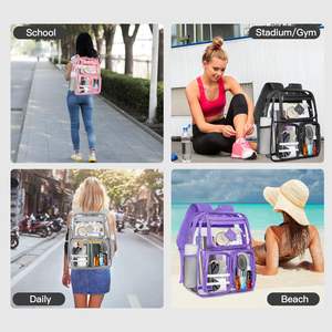 Mochila Escolar Transparente de PVC con Logotipo Personalizado, Resistente, con Triple Costura y Correas de Hombro Reforzadas, Gran Venta - Product Image 6