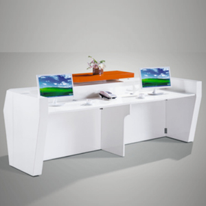 Mostrador de recepción de estilo de mampostería Escritorio de recepción de alto brillo Mesa de recepción moderna para Hotel de oficina - Product Image 3