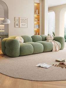 Sofá de Terciopelo Estilo Crema, Sofá Reclinable de Gel, Sofá Simple para Sala de Estar, Apartamento Grande y Pequeño, Sofá de Tela para Casa de Huéspedes - Product Image 2