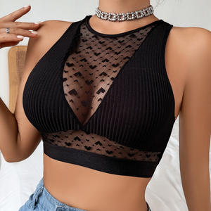 Soutiens-gorge de sport d'été pour femmes, coupe ajustée, respirants, tricotés, sans bretelles, sans coutures, sans armatures, bonnet 3/4, séchage rapide, style quotidien - Product Image 5