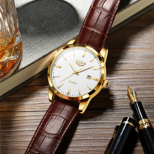 Montre de luxe pour homme LIGE LG89143, montre à quartz en cuir avec calendrier, montre de business avec cadran de 40 mm, logo personnalisé avec boîte - Product Image 2