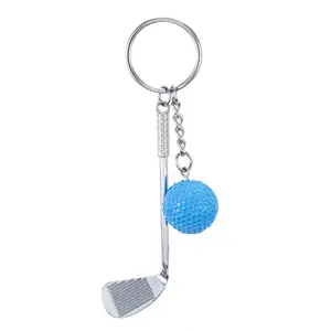 New creative mini golf ball keychain sports bag decorative promotional key rings