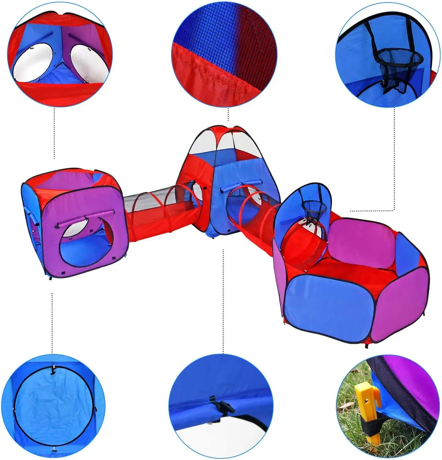 Outdoor children's pop-up tunnel tent can be folded camping tent waterproof moisture-proof children's tunnel tent