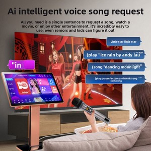 Ensemble audio karaoké tout-en-un pour la maison, système audio KTV domestique, machine de karaoké pour hôtel et usage commercial avec haut-parleur et écran - Product Image 4