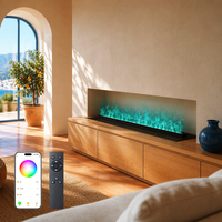 Cheminée à vapeur 3D intégrée avec flamme simulée, système de contrôle intelligent pour la décoration intérieure, certifiée CE, cheminées à vapeur d'eau