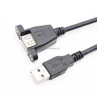 Câble USB 2.0 mâle vers femelle, extension de données, charge rapide, 0,25 m avec écrou M3