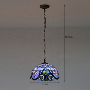 Lámpara Colgante Tiffany de Estilo Barroco Morado de 12 Pulgadas LongHuiJing - Product Image 4