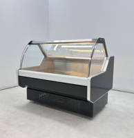 Vitrine réfrigérée incurvée pour aliments cuits, à poser sur comptoir, pour charcuterie et épicerie de proximité