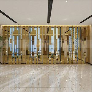 Biombo Decorativo Multifuncional Móvil de Acero Inoxidable Translúcido, Resistente al Óxido y al Agua, con Diseño Personalizado para Hotel - Product Image 4