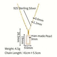 Colliers pendentifs Chris April au design simple, plaqués or, avec perles rectangulaires et chaîne à maillons épais