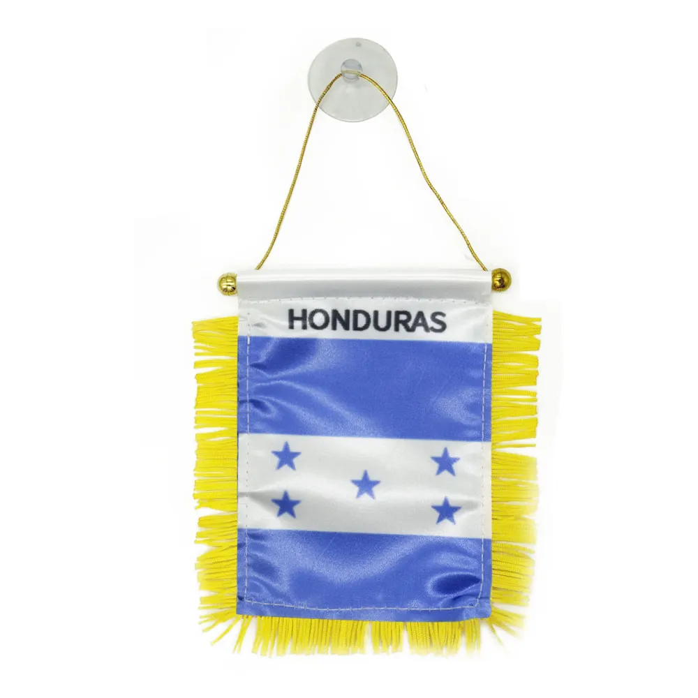 Custom Logo Opknoping Honduras Wimpel Vlag Voor Auto Achteruitkijkspiegel En Woondecoratie