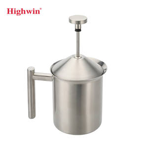 HIGHWIN 400ml 800ml <span class=keywords><strong>Mousseur</strong></span> à <span class=keywords><strong>lait</strong></span> manuel <span class=keywords><strong>en</strong></span> acier inoxydable avec double filtre et mécanisme de pression spécial - Product Image 6