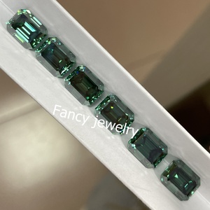 เครื่องประดับใช้ Moissanite หลวมเพชรสีเขียวเข้มมรกตตัด2CT 3CT หินหลวมกับ Gra ได้รับการรับรอง - Product Image 1