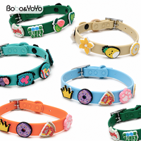 Colliers pour animaux de compagnie (chats et chiens) en PVC réglables, imperméables, de luxe, avec breloques, personnalisables avec lettres en silicone et logo, fabriqués sur mesure