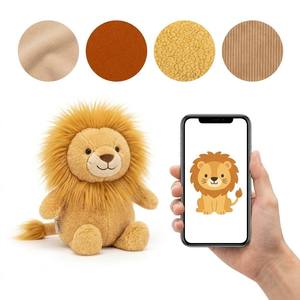 Peluche de León Sentado Personalizado, Suave y Esponjoso, con Crin Dorada en Capas, Patas Redondas, Estilo Safari, Mascota de Marca Personalizada - Product Image 1