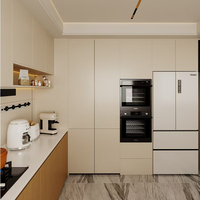 Meuble de rangement de cuisine en bois au design moderne avec panneau de porte en acrylique, crédence, glissière de tiroir, robinet d'évier et charnière - Meubles de Chine à vendre