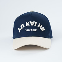 Twee Tone Gestructureerde Custom Caps Groothandel 3d Geborduurd Ontwerp Verstelbare 5 Panel Custom Baseball Cap