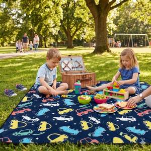 Design Kids <b>Foldable</b> Into Tote <b>Bag</b>, Waterproof Outdoor Picnic Mat Blanket Custom Print for Boys Girls - Product Image 5