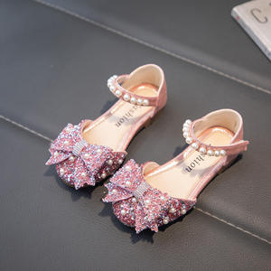 Summer New Girls <span class=keywords><strong>Elsa</strong></span> Princess Soft-Sole Single-Layer Leather Dress Shoes Performance Crystal PU Insole for Party Occasions - Product Image 1