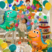 Ballons en aluminium en forme de dinosaure à thème animaux assemblables, décorations de dessins animés pour fêtes d'anniversaire d'enfants, OEM ODM