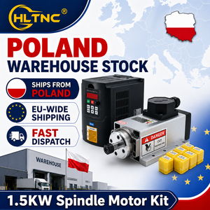 Envío Gratis a la UE, desde Polonia, Husillo Refrigerado por Aire de 1.5kw, 2.2kw, 3.5kw, 220V con Kit VFD, Motor de Husillo para Fresadora CNC - Product Image 1