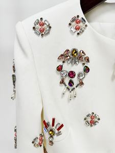 OUDINA ünlü moda artı boyutu XXXL boncuklu elmas kısa üst Midi uzun etek iki parçalı elmas setleri kadınlar 2 parça etek seti - Product Image 3