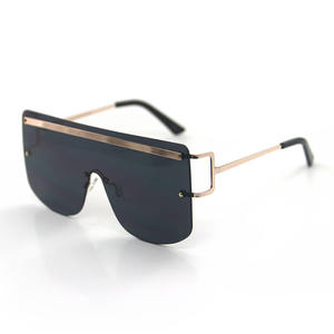 Gafas de sol sin montura mujer moda de gran tamaño humo unisex retro lente de una pieza gafas de sol de Río - Product Image 3