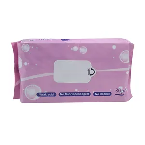 Lingettes nettoyantes pour le visage, logo personnalisé, sincière, lingettes vaginales sensible, pour soins de la peau, sac à main, vente en gros sans échantillons