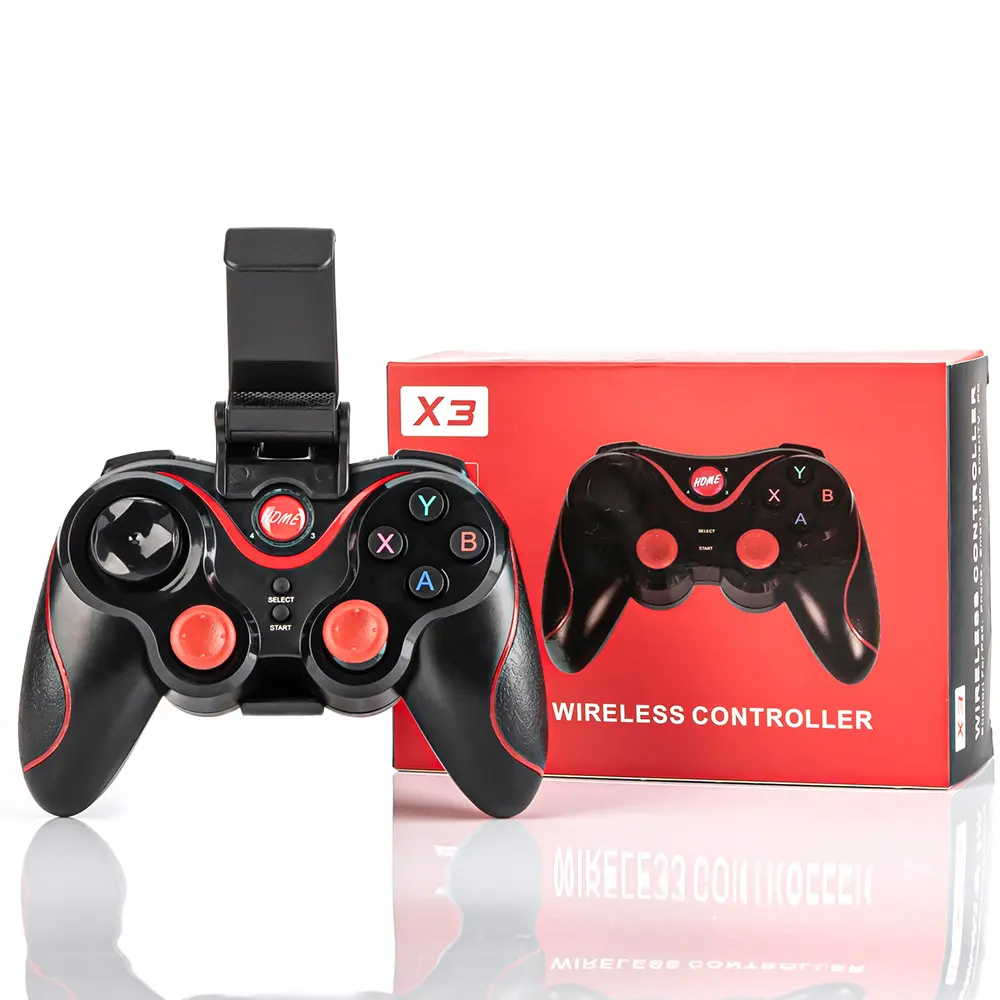 X3 C8S mobile gamepad for iOS android connect with BT phone grip available vibration axis gyroscope PC tv box support ps3