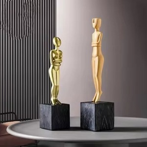 Statuette <span class=keywords><strong>Oscar</strong></span> Abstraite en Résine, Décoration de Luxe Léger et Créative pour Meuble TV, Meuble à Vin et Bureau - Product Image 6