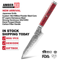 Amber Custom Gesmede Japanse Keuken Utility Messen Lfgb Damacus Scherp Fruit Schilmes Voor Fruit Snijden Direct Uit De Fabriek