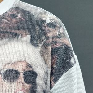 Camiseta de Diseño con Hombros Caídos y Cuello Redondo, Camiseta Informal Térmica de Estilo Waffle, Camiseta Holgada de Manga Larga con Estampado para Hombre - Product Image 3