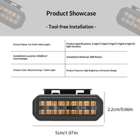 Nouvelle lumière de calandre de voiture transfrontalière la plus vendue, petite, jaune, 12V, 18 LED, universelle, pour modification de véhicule tout-terrain, stroboscopique