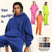 Ensemble de survêtement 2 pièces pour homme, molleton épais 345G, doublure polaire, coupe ample et oversize, sweat à capuche et pantalon de survêtement, personnalisable avec logo OEM ODM, style streetwear
