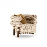 Canapé moderne d'hôtel Canapé simple moderne léger italien de luxe Fauteuil de salon en tissu de velours