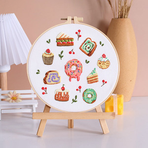 Handy Sewing <span class=keywords><strong>Set</strong></span> Padaria Sobremesas <span class=keywords><strong>Cross</strong></span> <span class=keywords><strong>Stitch</strong></span> Starter Kits DIY Bordados Kits com Padrões Instruções Hoops Needles Threads - Product Image 5
