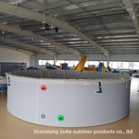 Piscine gonflable en PVC personnalisée, texture brossée, forme ronde pliable, pompe électrique 800W, réservoir d'eau