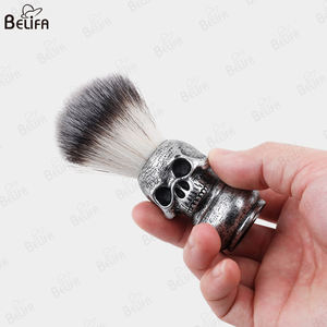 Nuevo cepillo de cuello curvo de <span class=keywords><strong>calavera</strong></span> de diseño Vintage, cómodo cepillo de afeitar de limpieza Facial de burbujas con cuenco - Product Image 2