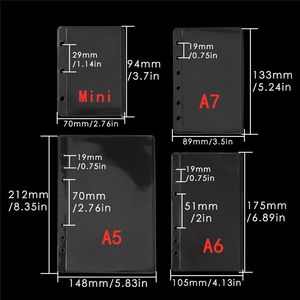 Pochettes de classeur mini A5 A6 A7 transparentes givrées, enveloppes à monnaie à ouverture latérale en plastique PVC, enveloppe budgétaire pour carnet de notes et planificateur - Product Image 4