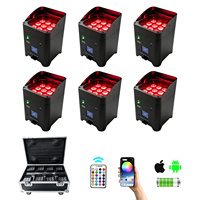 Projecteur LED PAR 9x18W sans fil sur batterie, RGBWAUV 6-en-1, contrôle DMX via application, rechargeable, en alliage d'aluminium, pour scène, mariage, fête, discothèque, DJ