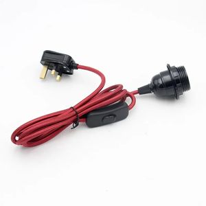 Câble en <span class=keywords><strong>tissu</strong></span> avec prise UK 220V, douille E27, cordon d'alimentation flexible pour luminaires domestiques - Product Image 2