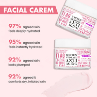 Crème pour le visage à l'eau de rose sur commande, glycérine, collagène, acide hyaluronique, hydratante, anti-âge, raffermissante, lissante